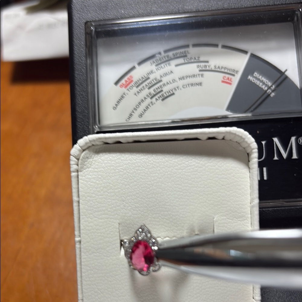 Pear Cut 1.25 tcw Genuine Ruby & Diamond Ring Sterling Silver Size 7 - Picture 14 of 14